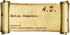 Anton Domokos névjegykártya